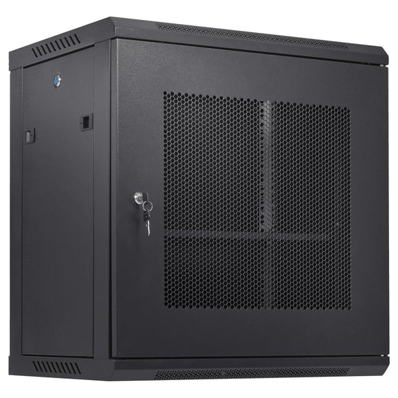 VEVOR 12U Wall Mount Network Server Cabinet, 15.5'' Deep, Server Rack Cabinet Enclosure, 200 lbs Max. Ground - mounted Load Capacity, with Locking Door Side Panels, for IT Equipment, A/V Devices - RnR Galore