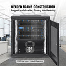 VEVOR 12U Wall Mount Network Server Cabinet, 15.5'' Deep, Server Rack Cabinet Enclosure, 200 lbs Max. Ground - mounted Load Capacity, with Locking Door Side Panels, for IT Equipment, A/V Devices - RnR Galore