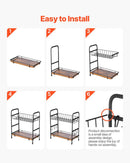 VEVOR 2 Tier Coffee Bar Organizer for Countertop w/ 12 Movable Hooks Mug Holder - RnR Galore