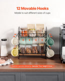 VEVOR 2 Tier Coffee Bar Organizer for Countertop w/ 12 Movable Hooks Mug Holder - RnR Galore