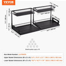 VEVOR 2 - Tier Wire Pull Out Cabinet Under Sink Basket Organizer 10.7"x14.2" 2PCS - RnR Galore