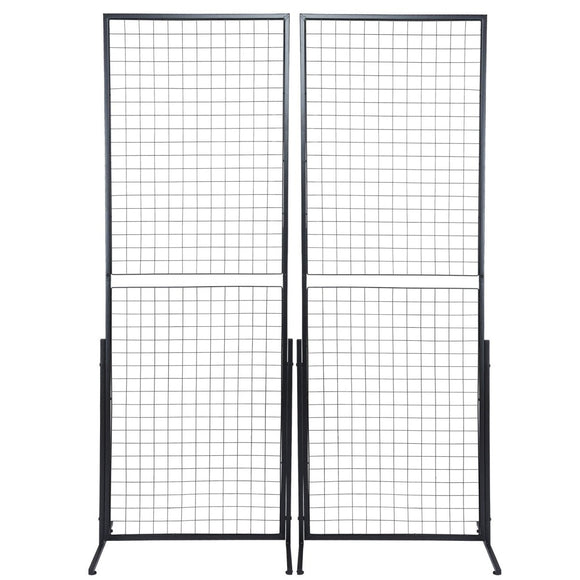 VEVOR 2' x 5.6' Grid Wall Panels Tower, 2 Packs Wire Gridwall Display Racks with T - Base Floorstanding, Double Side Gridwall Panels for Art Craft Shows, Retail Display with Extra Clips and Hooks - RnR Galore