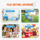 VEVOR 3 in 1 Kids Play Tent with Tunnel, Basketball Hoop for Boys, Girls, Babies and Toddlers, Indoor/Outdoor Pop Up Playhouse with Carrying Bag & Banding Straps Birthday Gifts, Blue Ocean - RnR Galore