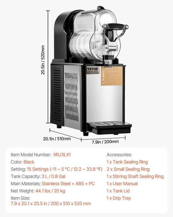 VEVOR 3L Commercial Slushy Machine Margarita Smoothie Frozen Drink Maker - RnR Galore