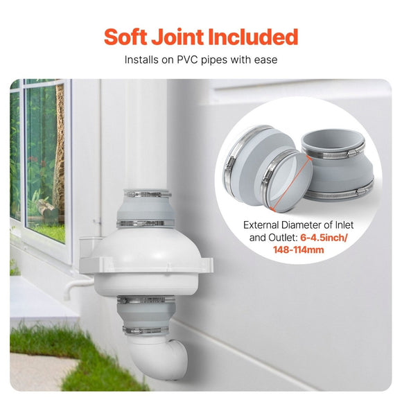 VEVOR 4" to 4.5" Radon Mitigation Fan System Quiet 380CFM Inline Duct Waterproof - RnR Galore