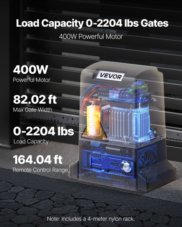 VEVOR 400W Electric Sliding Gate Opener 1000kg Chain Drive Infrared Sensor - RnR Galore