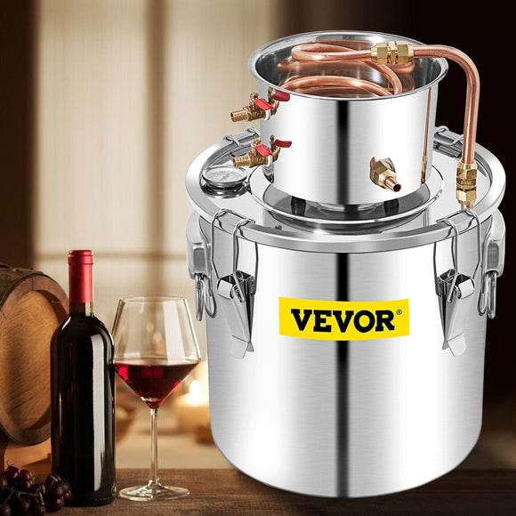 VEVOR 50L Water Alcohol Distiller Copper Moonshinestill Brewing w/ Water Pump - RnR Galore