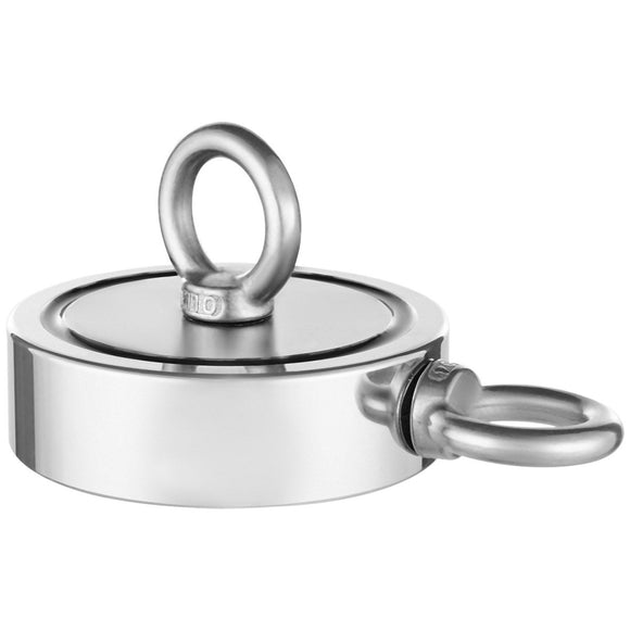 VEVOR 771 Kg Strong Fishing Magnet Kit Double Sided Pull Force Rope Carabiner - RnR Galore