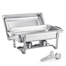 VEVOR 8 Qt 6 Pack Rectangle Chafing Dish Buffet Set Fullsize Pan Stainless Steel - RnR Galore