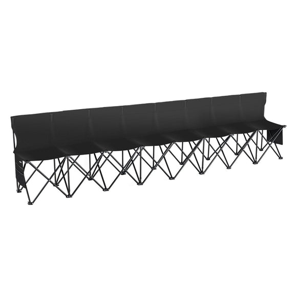 VEVOR 8 Seat Portable Folding Sport Bench Outdoor Camping Chair with Carry Bag - RnR Galore