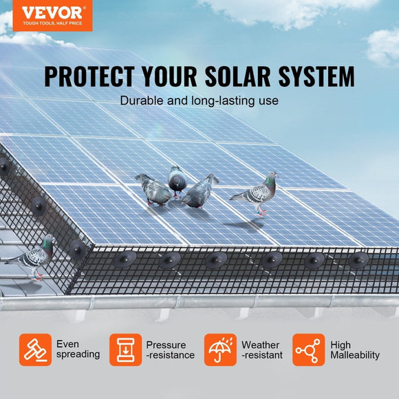 VEVOR 8in x 100ft Solar Panel Bird Guard Critter Guard Roll Kit 70pcs Fasteners - RnR Galore