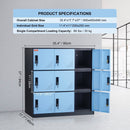 VEVOR 9 Doors Metal Storage Cabinet Employees Steel Storage Cabinet Office Black - RnR Galore