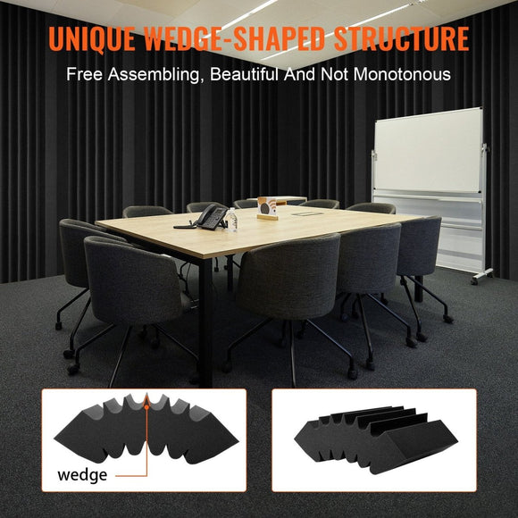 VEVOR Acoustic Foam Panels 4 Pack 16.5 x 6.3 x 12 in Adhesive for Wall Ceiling - RnR Galore