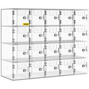 VEVOR Acrylic Cell Phone Locker Box Storage Cabinet Pocket w/Keys 20 Slots Clear - RnR Galore