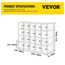 VEVOR Acrylic Cell Phone Locker Box Storage Cabinet Pocket w/Keys 20 Slots Clear - RnR Galore