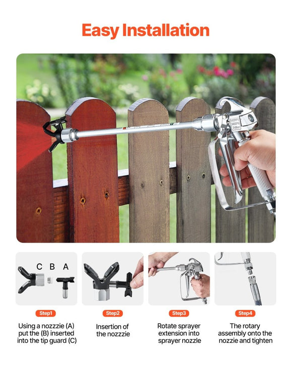 VEVOR Airless Paint Spray Gun and Hose Kit 3600PSI with Extension Rods Filters - RnR Galore