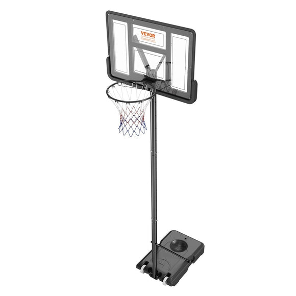 VEVOR Basketball Hoop, 4 - 10 ft Adjustable Height Portable Backboard System, 44 inch Basketball Hoop & Goal, Kids & Adults Basketball Set with Wheels, Stand, and Fillable Base, for Outdoor/Indoor - RnR Galore