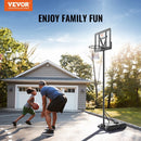 VEVOR Basketball Hoop, 4 - 10 ft Adjustable Height Portable Backboard System, 44 inch Basketball Hoop & Goal, Kids & Adults Basketball Set with Wheels, Stand, and Fillable Base, for Outdoor/Indoor - RnR Galore