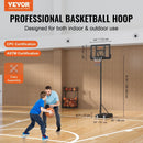 VEVOR Basketball Hoop, 4 - 10 ft Adjustable Height Portable Backboard System, 44 inch Basketball Hoop & Goal, Kids & Adults Basketball Set with Wheels, Stand, and Fillable Base, for Outdoor/Indoor - RnR Galore