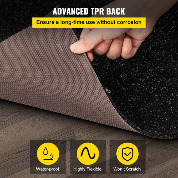 VEVOR Bass Boat Carpet Cutpile Marine Carpet 6 x 13 ft Charcoal Black In/Outdoor - RnR Galore