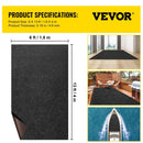 VEVOR Bass Boat Carpet Cutpile Marine Carpet 6 x 13 ft Charcoal Black In/Outdoor - RnR Galore
