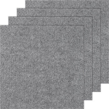 VEVOR Carpet Tiles Peel and Stick, Squares Self Adhesive Carpet Floor Tile, Soft Padded Carpet Tiles, Easy Install DIY for Bedroom Living Room Indoor Outdoor (12 Tiles, Light Gray) - RnR Galore