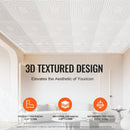 VEVOR Ceiling Tiles 12 - Pack 24 x 24 in PVC Easy Installation White Echo Pattern - RnR Galore