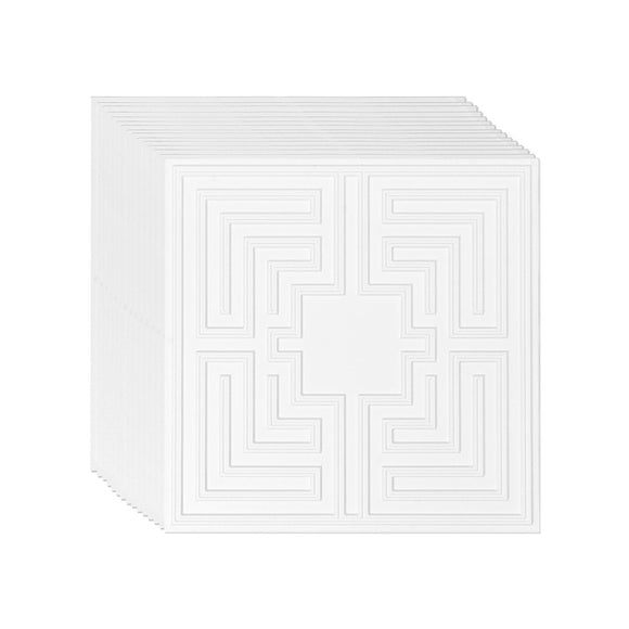 VEVOR Ceiling Tiles 12 - Pack 24 x 24 in PVC Easy Installation White Echo Pattern - RnR Galore