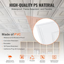 VEVOR Ceiling Tiles 12 - Pack 24 x 24 in PVC Easy Installation White Geometric - RnR Galore