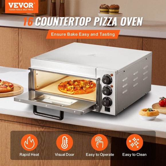 VEVOR Commercial Countertop Pizza Oven Electric Pizza Oven for 16" Pizza Indoor - RnR Galore