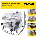 VEVOR Commercial Meat Slicer, 240W Electric Deli Food Slicer, 10 inch Carbon Steel Blade Electric Food Slicer, 350 - 400RPM Meat Slicer, 0 - 0.47 inch Adjustable Thickness for Commercial and Home Use - RnR Galore