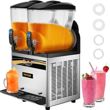 VEVOR Commercial Slush Machine Margarita Slush Maker 2x15L Frozen Drink Machine - RnR Galore