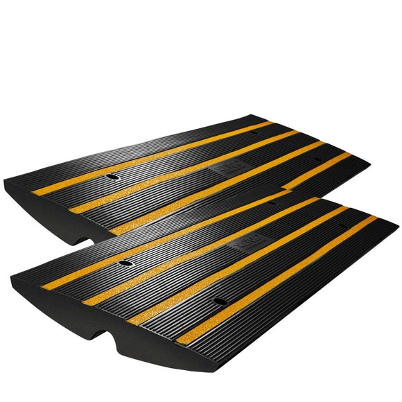 VEVOR Curb Ramp, 2 Pack, 6.5 cm Rise, Rubber Driveway Ramps, Heavy Duty 15 tons Weight Capacity Threshold Ramp, Curbside Bridge Ramps for Loading Dock Garage Sidewalk, Expandable Full Ramp Set - RnR Galore