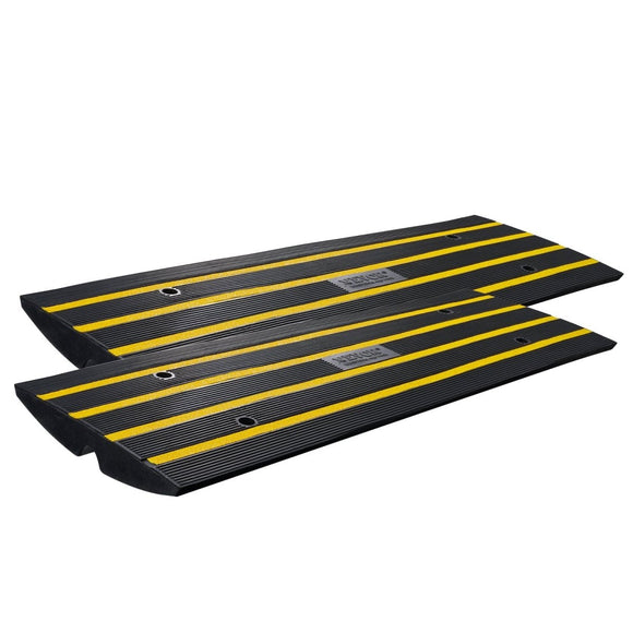 VEVOR Curb Ramp, 2 Pack, 6.5 cm Rise, Rubber Driveway Ramps, Heavy Duty 15 tons Weight Capacity Threshold Ramp, Curbside Bridge Ramps for Loading Dock Garage Sidewalk, Expandable Full Ramp Set - RnR Galore
