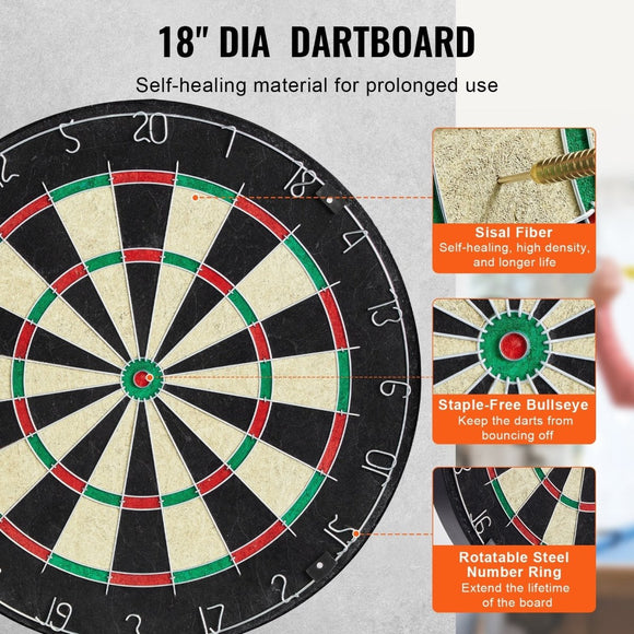 VEVOR Dartboard and Cabinet Set Official Size Complete Accessory Steel Tip Dart - RnR Galore