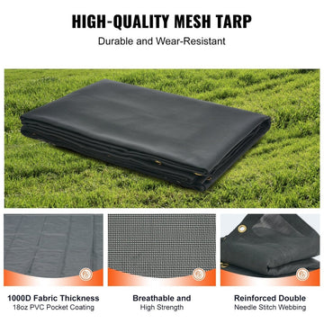 VEVOR Dump Truck Mesh Tarp - Heavy Duty PVC Coated Cover with Brass Grommets - RnR Galore