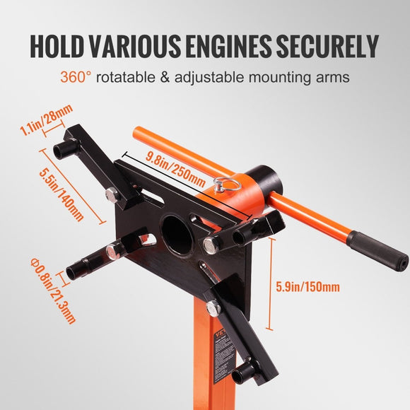 VEVOR Engine Stand 750LBS Motor Hoist Dolly 360 Degree Adjustable Mounting Head - RnR Galore