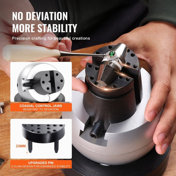 VEVOR Engraving Block 5 inch Ball Vise Setting Jewelry Ball Vise Engraving with 34PCS Attachment and Rubber Base - RnR Galore