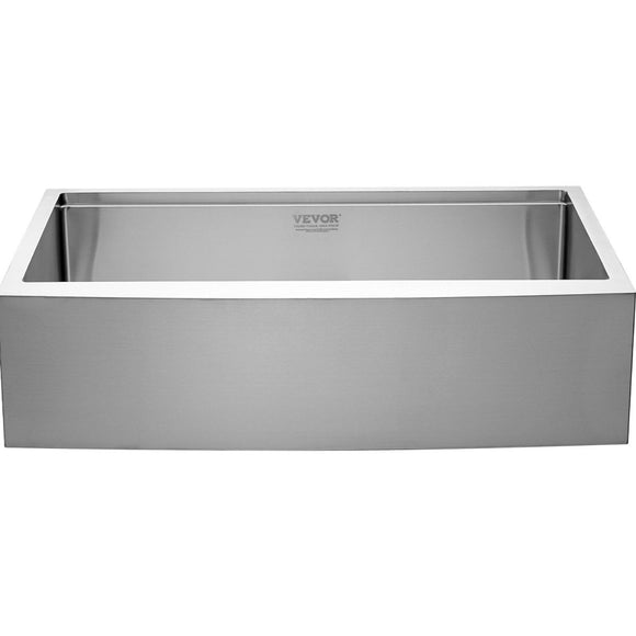 VEVOR Farmhouse Kitchen Sink, 304 Stainless Steel Drop - In Sinks, Top Mount Single Bowl Basin with Ledge & Accessories, Household Dishwasher Sinks for Workstation, Prep Kitchen, and Bar Sink, 36 inch - RnR Galore