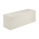 VEVOR Foldable Storage Ottoman Bench, End of Bed Bench with Side Bags, Folding Upholstered Storage Chest Supports 660 lbs, Linen Bed Ottoman with Large Space for Living Room, Bedroom, Entryway, Beige - RnR Galore
