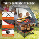 VEVOR Folding Camping Table, Outdoor Portable Side Tables, Lightweight Fold Up Table, 600D Oxford Fabric & Steel Ultra Compact Work Table with Large Storage & Carry Bag, For Beach Picnic, 28.3"x24" - RnR Galore