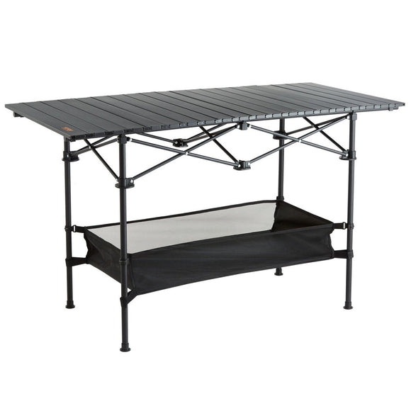 VEVOR Folding Camping Table, Outdoor Portable Side Tables, Lightweight Fold Up Table, Aluminum & Steel Ultra Compact Work Table with Large Storage and Carry Bag, For Beach, Picnic, Travel, 24x16 inch - RnR Galore