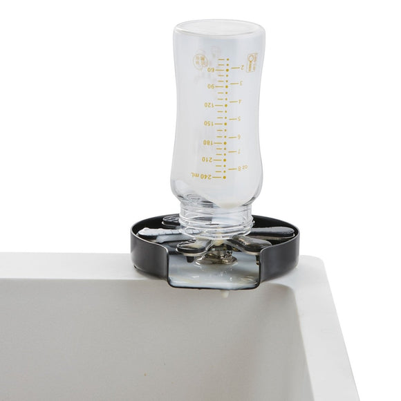 VEVOR Glass Rinser, 10 Powerful Spraying Jets Rotating Cup Rinser for Sink, 304 Stainless Steel Faucet Cup Washer & Silicone Nonslip Pad for Baby Bottle, Glass Cup, Wine Glass (Matte Black Base) - RnR Galore