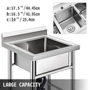 VEVOR Handmade Sink Non - magnetic Stainless Steel Kitchen Sink Hand Made 1 Compartment 44.4 x 41.9 x 25.4 cm Capacity Huge Tub Sink for Farmhouse Cafe Shop Hospital - RnR Galore