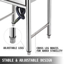 VEVOR Handmade Sink Non - magnetic Stainless Steel Kitchen Sink Hand Made 1 Compartment 44.4 x 41.9 x 25.4 cm Capacity Huge Tub Sink for Farmhouse Cafe Shop Hospital - RnR Galore