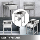 VEVOR Handmade Sink Non - magnetic Stainless Steel Kitchen Sink Hand Made 1 Compartment 44.4 x 41.9 x 25.4 cm Capacity Huge Tub Sink for Farmhouse Cafe Shop Hospital - RnR Galore