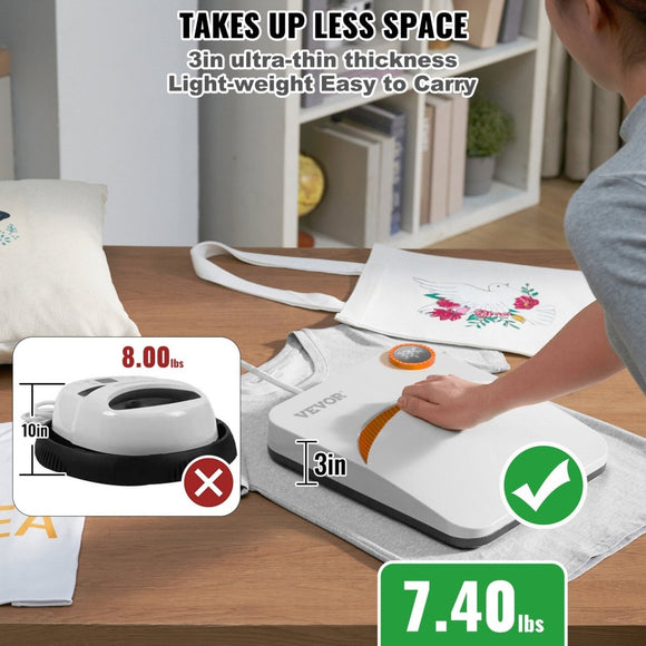 VEVOR Heat Press 12 x 10 in Portable Easy Press Sublimation Transfer DIY T-shirt - RnR Galore