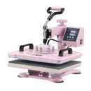 VEVOR Heat Press Machine 12x15 in 5 in 1 with 30oz Tumbler Press T-Shirts Pink - RnR Galore