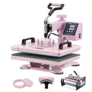 VEVOR Heat Press Machine 12x15 in 5 in 1 with 30oz Tumbler Press T-Shirts Pink - RnR Galore