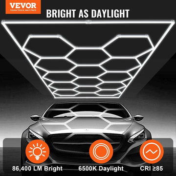 VEVOR Hexagon Garage Lights 86400LM 5 Grid Honeycomb LED Shop Ceiling Light - RnR Galore